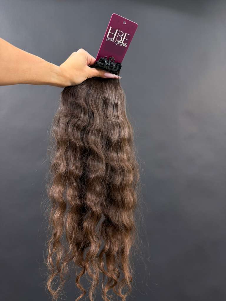 PRE-BONDED VIRGIN SLAVIC DEEP WAVE/CURLY 52cm : 87g