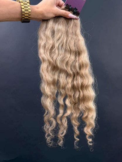PRE-BONDED VIRGIN SLAVIC CURLY 47cm : 52g