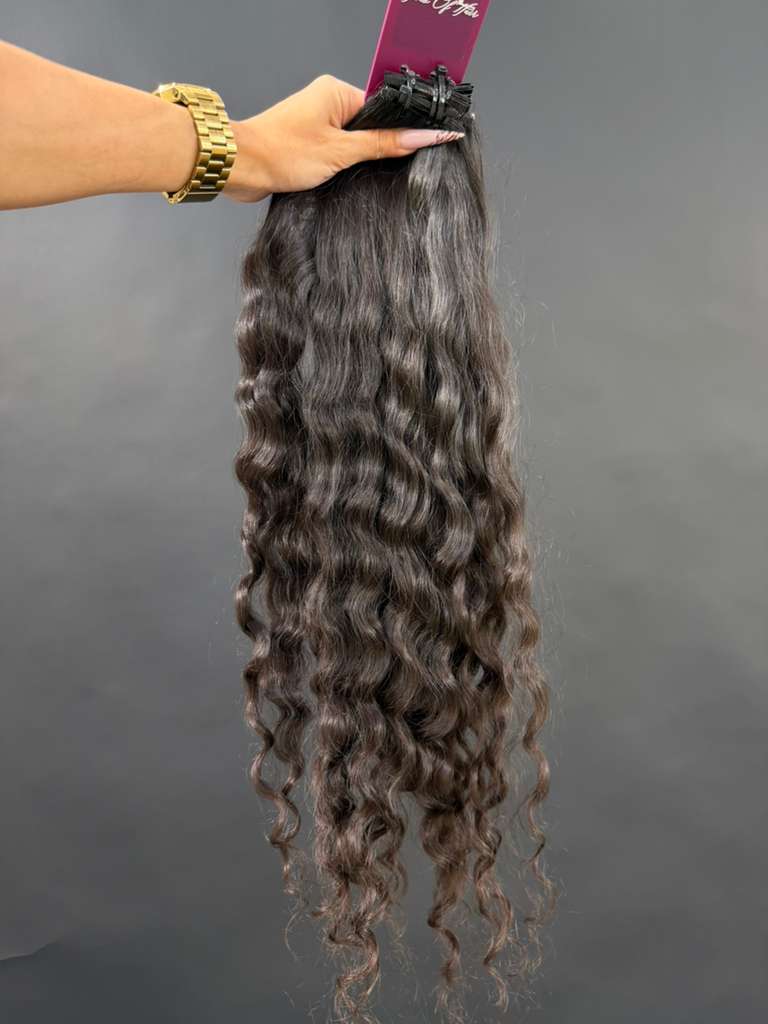 PRE-BONDED COLORED SLAVIC CURLY 58cm : 102g