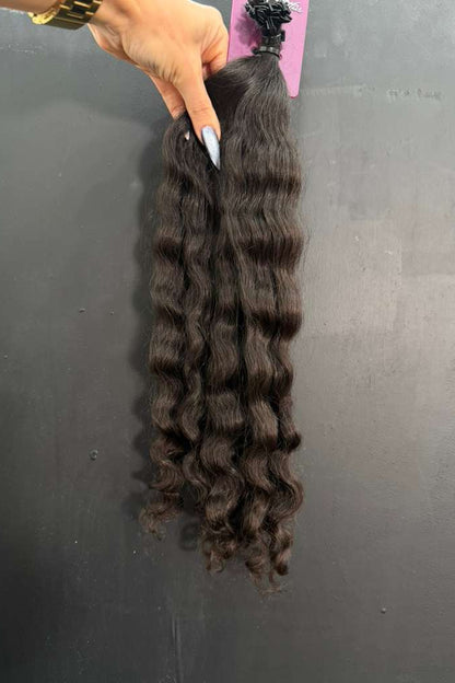 PRE-BONDED VIRGIN SLAVIC CURLY 44cm : 43g