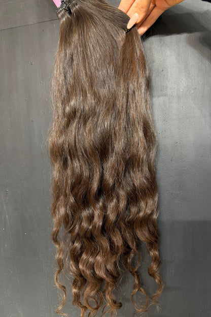 PRE-BONDED STRIPS VIRGIN SLAVIC CURLY 58cm : 69g