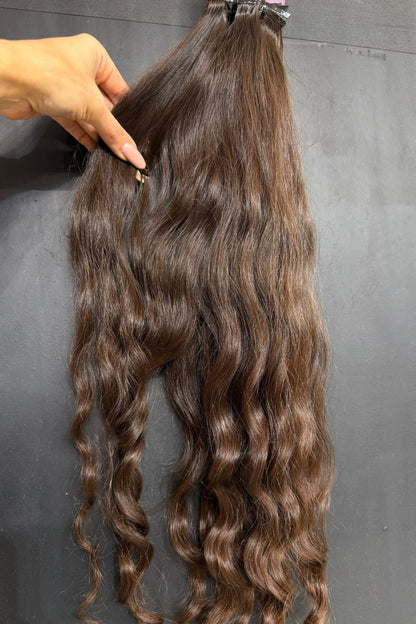 PRE-BONDED STRIPS VIRGIN SLAVIC CURLY 58cm : 69g
