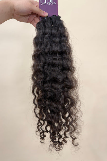 PRE-BONDED STRIPS VIRGIN SLAVIC CURLY 39cm : 68g