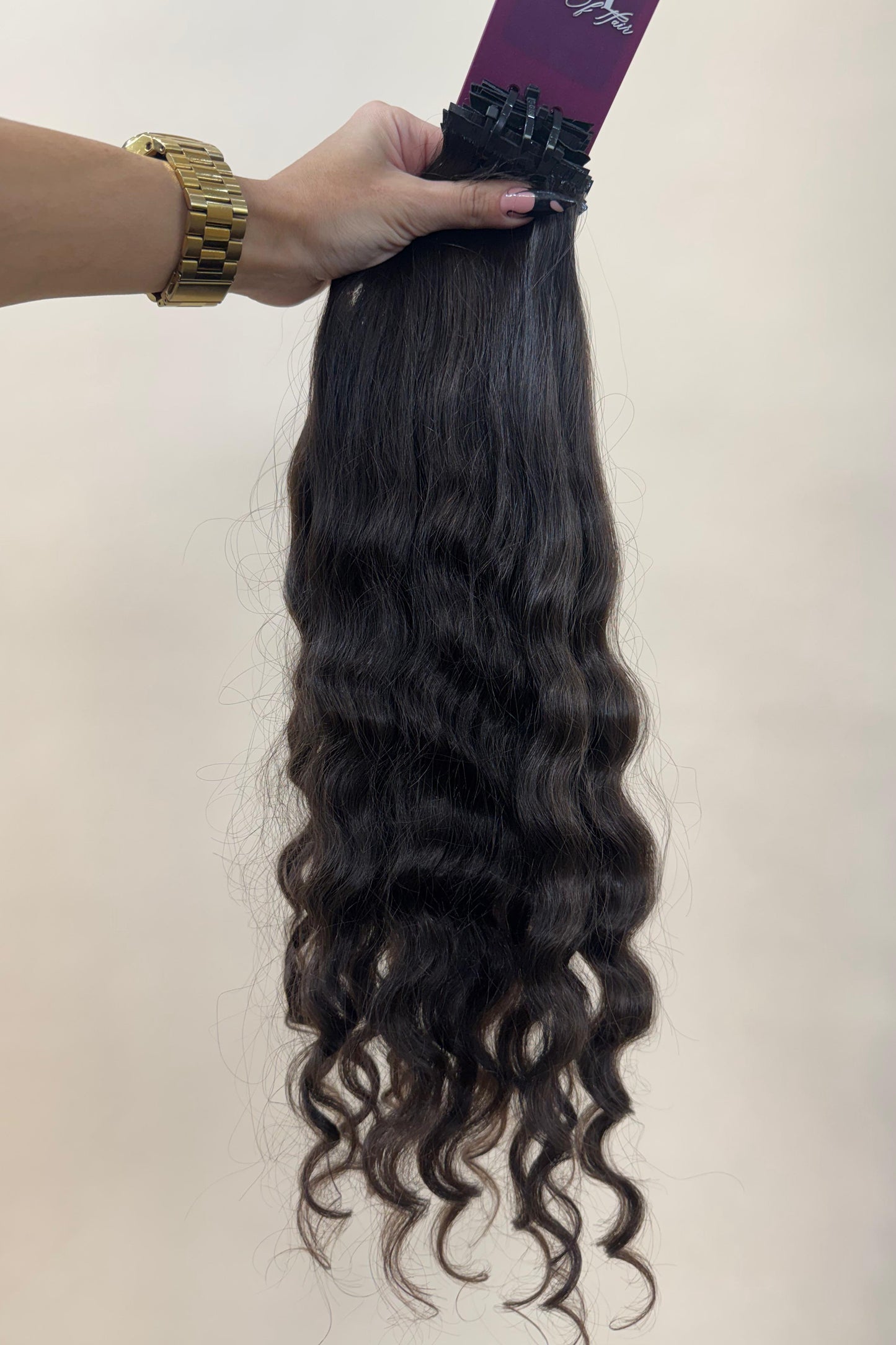 PRE-BONDED STRIPS VIRGIN SLAVIC CURLY 46cm : 92g