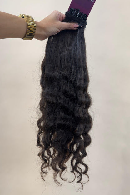 PRE-BONDED STRIPS VIRGIN SLAVIC CURLY 46cm : 92g