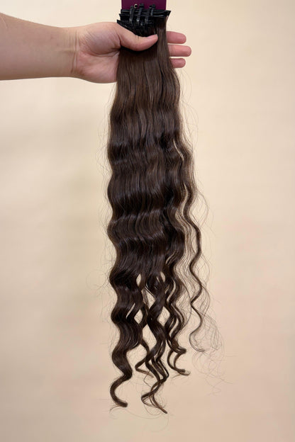 PRE-BONDED VIRGIN SLAVIC DEEP WAVE/CURLY 47cm : 87g