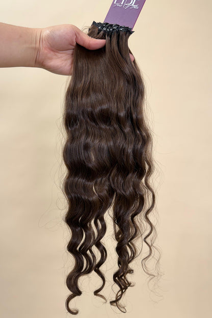 PRE-BONDED VIRGIN SLAVIC DEEP WAVE/CURLY 47cm : 87g