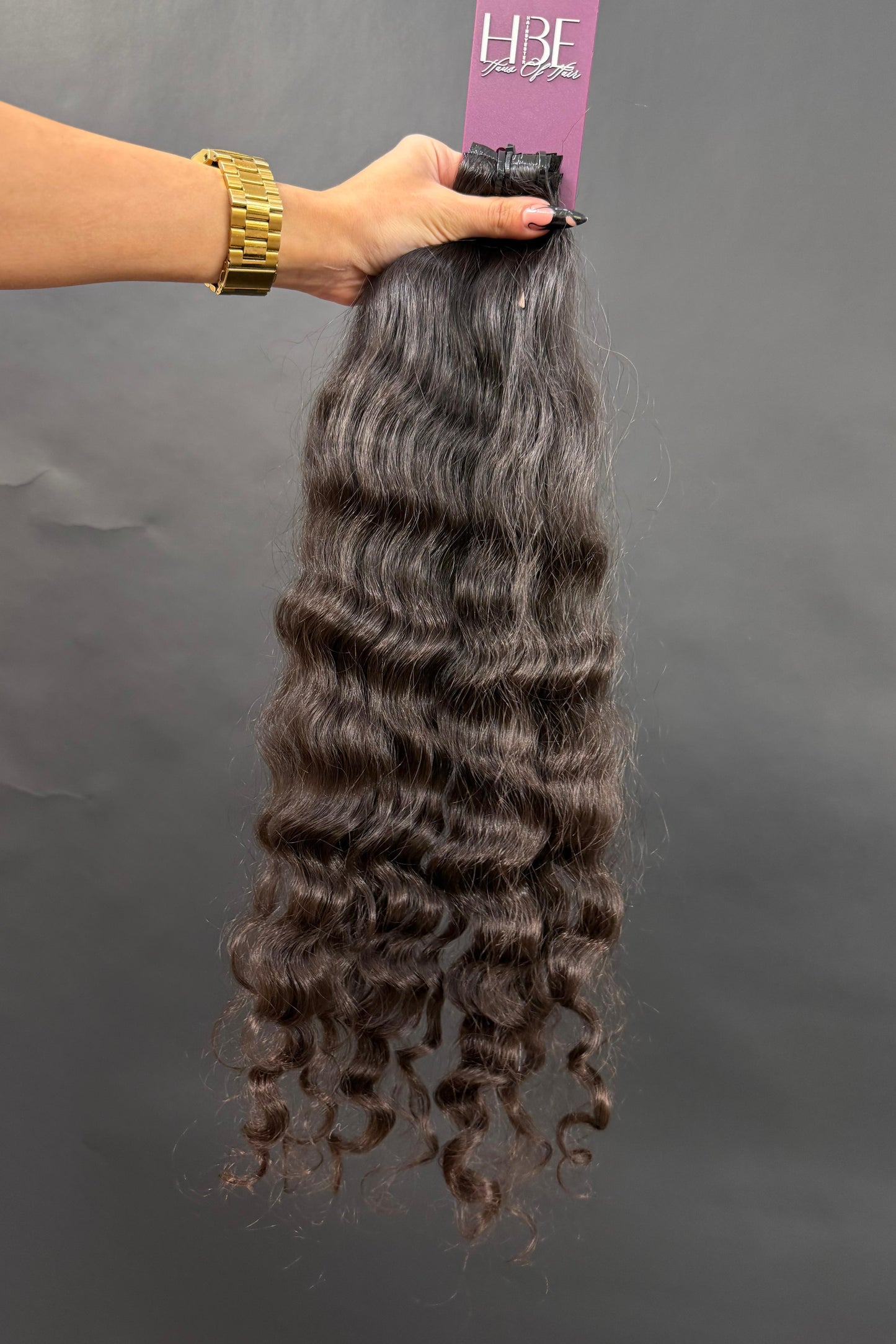 PRE-BONDED STRIPS VIRGIN SLAVIC CURLY 50cm : 63g