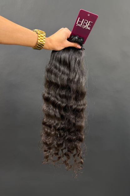 PRE-BONDED STRIPS VIRGIN SLAVIC CURLY 50cm : 63g
