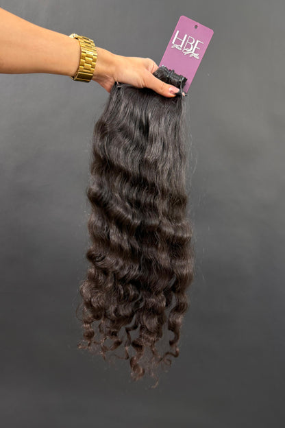 PRE-BONDED STRIPS VIRGIN SLAVIC CURLY 50cm : 63g