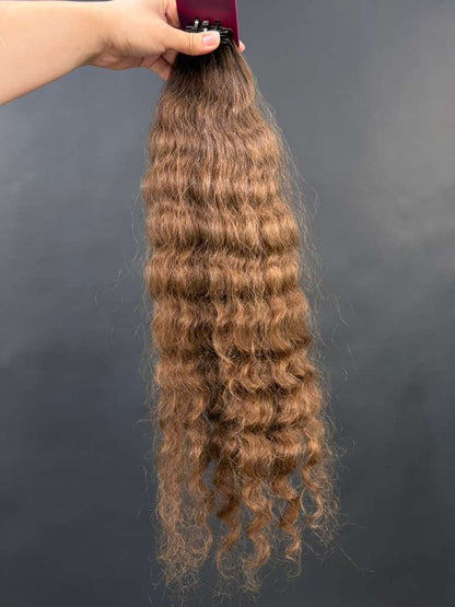 PRE-BONDED STRIPS VIRGIN SLAVIC CURLY 50cm : 74g