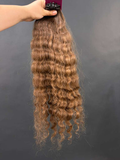 PRE-BONDED STRIPS VIRGIN SLAVIC CURLY 50cm : 74g