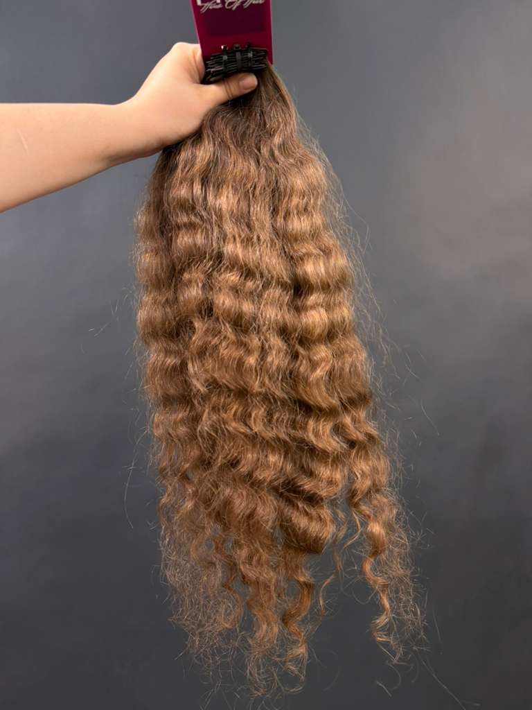 PRE-BONDED STRIPS VIRGIN SLAVIC CURLY 50cm : 74g