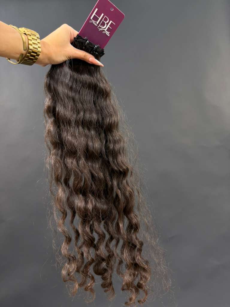 PRE-BONDED STRIPS VIRGIN SLAVIC CURLY 53cm : 67g