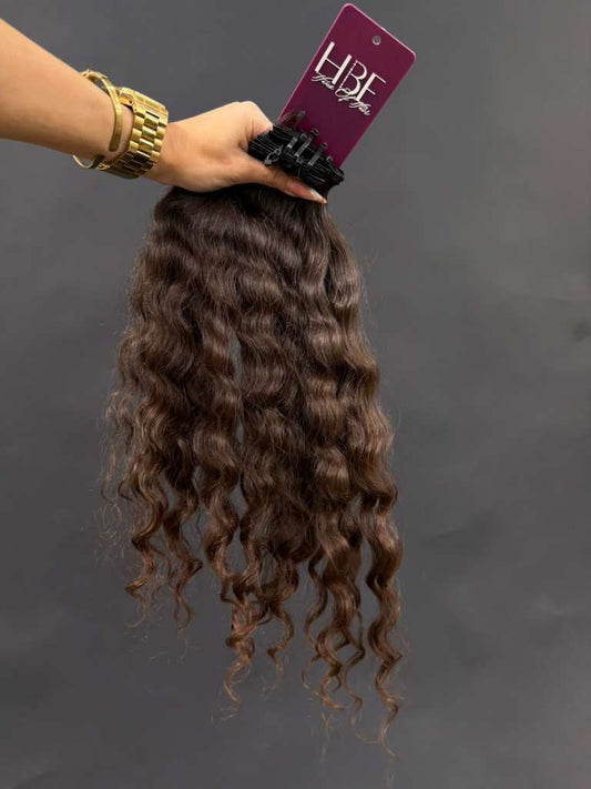 PRE-BONDED STRIPS VIRGIN SLAVIC CURLY 44cm : 102g