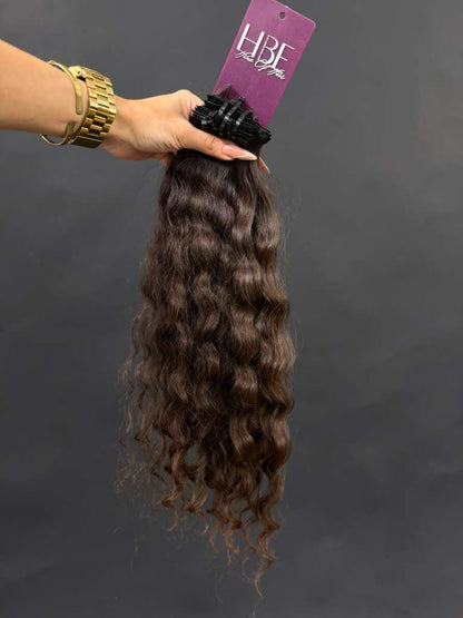 PRE-BONDED STRIPS VIRGIN SLAVIC CURLY 44cm : 102g
