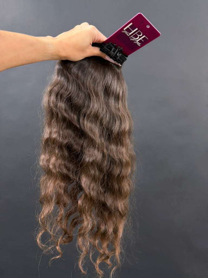 PRE-BONDED VIRGIN SLAVIC DEEP WAVE/CURLY 52cm : 87g