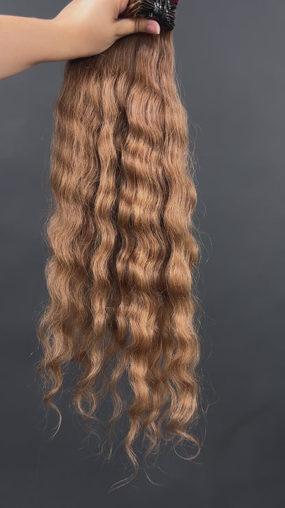 PRE-BONDED COLORED SLAVIC CURLY 52cm :88g