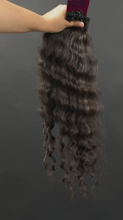 PRE-BONDED VIRGIN SLAVIC CURLY 55cm : 66g