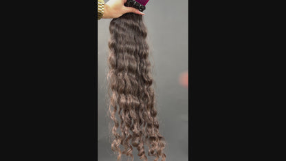 PRE-BONDED STRIPS VIRGIN SLAVIC CURLY 53cm : 67g