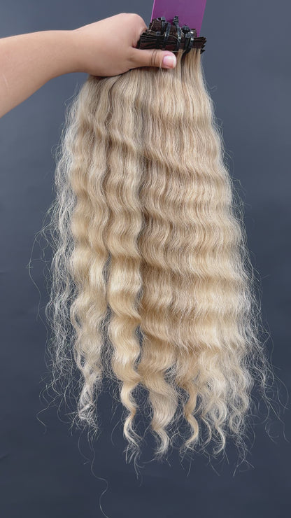 PRE-BONDED COLORED SLAVIC CURLY 47cm : 74g