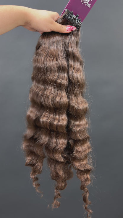PRE-BONDED COLORED SLAVIC CURLY 52cm : 102g