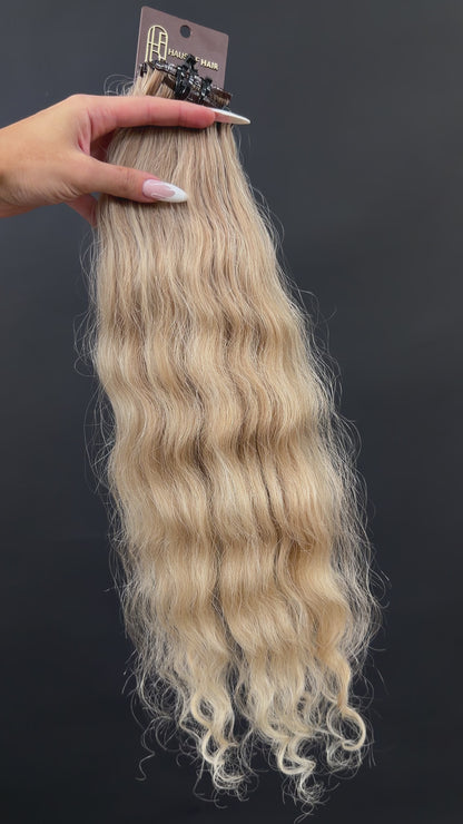 PRE-BONDED COLORED SLAVIC CURLY 47cm : 100g