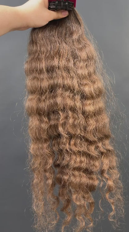 PRE-BONDED STRIPS VIRGIN SLAVIC CURLY 50cm : 74g