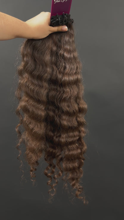 PRE-BONDED VIRGIN SLAVIC CURLY 51cm : 99g